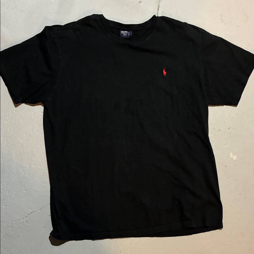 Polo by Ralph Lauren Black Men's Tee with Red Logo